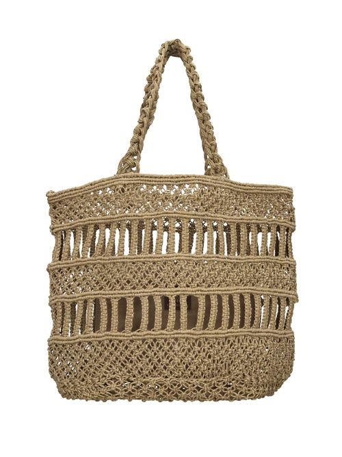 Borsa Ibiza in juta e pelle DE SIENA | 1020ANATURALE-NERO
